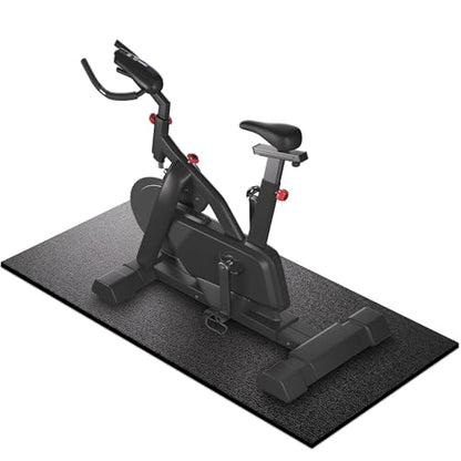 Treadmill Mat, 7'x3'/6'x3'/6'x2.5'/5.6'x2'/4'x2', 6mm Thick Exercise Equipment Gym Mat for Hardwood FloorCarpet, Compatible with Peloton Bike, Indoor Spin Bike, Elliptical - color: 72"x36"x6mm High-density-black