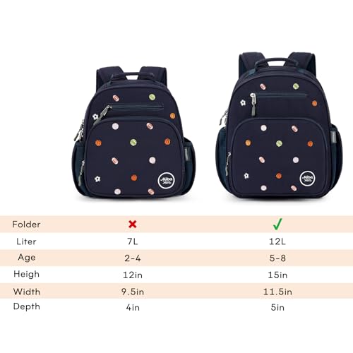 mibasies Boys Backpacks Ages 5-8: Quilted Backpack for Kids - Cute 15 Inches Bookbag for Kindergarten Elementary School Ball Blue - color: Ball Blue, style: Kids-15"h
