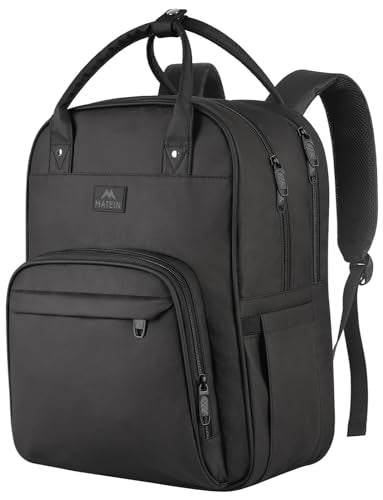 MATEIN Nurse Backpack, Waterproof Padded Nursing Medical Backpack for Women Fits 15.6 Inch Laptop, Home Health Clinical Bag with Removable Organizer for Commute Work College Travel, Nurse Essentials - color: Black, size: 15.6 Inch