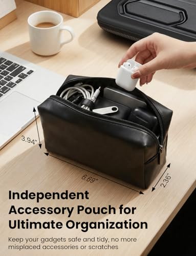 DOMISO Laptop Hard Case 14-14.4 inch Waterproof Shockproof Hard Shell Laptop Sleeve with Handle & Storage Pocket, Compatible with MacBook, HP, Dell, Black - color: Black, size: 14 inch