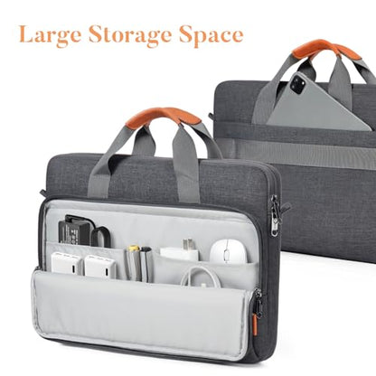 bagasin 17 17.3 18 inch Laptop Computer PC Shoulder Bag Carrying Case, Water-Repellent Fabric Briefcase, Lightweight Toploader, Business Casual or School - color: Grey, size: 17.3