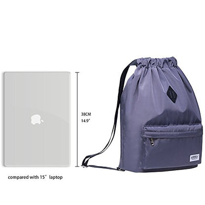 KAUKKO Drawstring Sports Backpack Gym Yoga Bag Shoulder Rucksack for Men and Women 1031-2-GRAY,18.5L - color: Nylon Grey