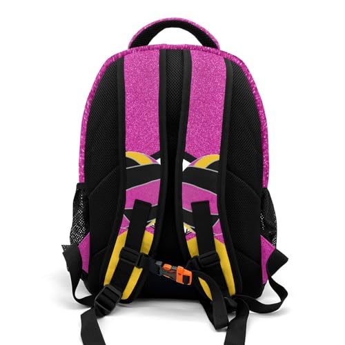 Rose Purple Gold Volleyball Print Shoulders Bag Backpacks Casual Daypacks for Women Men Sports Party - color: Muilti 18