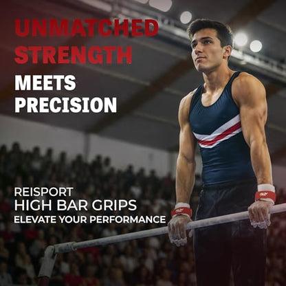 Reisport Men's High Bar Gymnastics Grips - Durable Leather Hand Grips for Gymnastics Bars Men & Boys - Gymnastics Equipment & Accessories for Advanced Gymnasts - size: X-Large, style: Hook/Loop