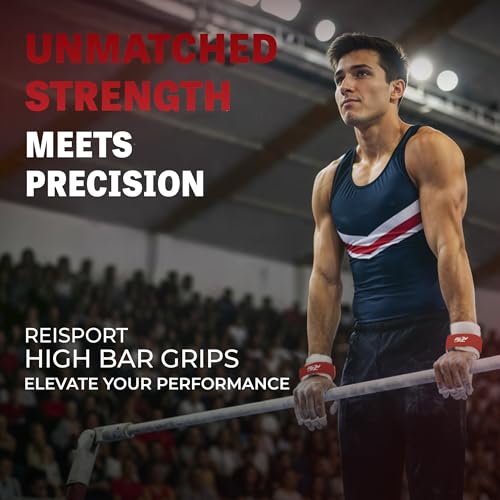 Reisport Men's High Bar Gymnastics Grips - Durable Leather Hand Grips for Gymnastics Bars Men & Boys - Gymnastics Equipment & Accessories for Advanced Gymnasts - size: X Small, style: Hook/Loop