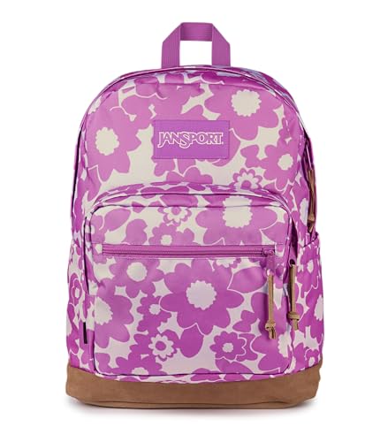 JanSport Right Pack Backpack - Durable Daypack with Padded 15 Laptop Sleeve, Spacious Main Compartment & Integrated Water Bottle Pocket - Blossom Bae Pink - color: Blossom Bae Pink