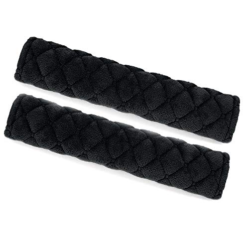 surpassme Car Seat Belt Pads Cover, 2 Pack Seat Belt Shoulder Strap Covers Protector to Release Stress to Your Neck and Shoulder for a Safety Driving (Black) - color: Black, size: 2pcs-10.43 inches