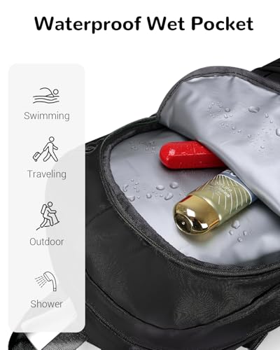 28L Small Gym Backpack with Shoe Compartment for Men, Lightweight Sports Backpack with Wet Pocket, Black - color: Black