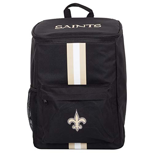 Cooler Backpack – Portable Soft Sided Ice Chest – Insulated Bag Holds 36 Cans - Football Gear – Show Your Team Spirit with Officially Licensed Fan Gear - style: New Orleans Saints