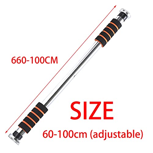 Metal Pull up Bar Door Hanging Wall Mount Heavy Duty Telescopic Doorway Chin up Bar Adjustable Length for Household Gym Fitness Equipment