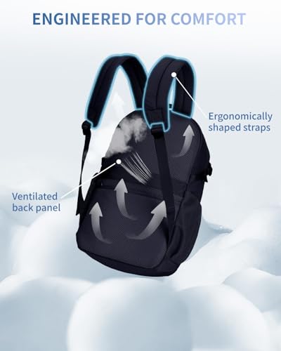 ECOHUB Travel Backpack for Women, 17.3 inch Suspended Laptop Backpack, Fashion Water-Resistant College Computer Bookbag, 28L Personal Item Bag with 12 Pockets for Causal, Work, Blue - color: Blue