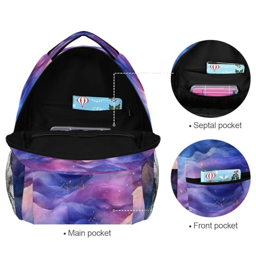 Backpacks for Women Men Fashion Laptop Bookbag with Chest Strap Gift Men & Women Blue Purple - color: Multicolor08