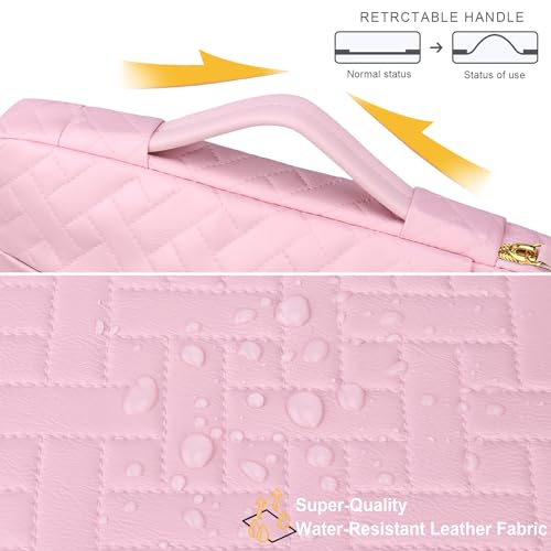 Lacdo 360° Protective 14 Inch Laptop Sleeve Case for HP Lenovo Dell ASUS Chromebook 14 / HP Pavilion Stream 14 / Dell Inspiron 14 / Lenovo IdeaPad 14 / Aspire/ASUS ZenBook Computer Bag, Sakura Pink - color: Sakura pink, size: 14 Inch