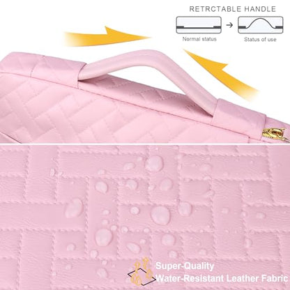 Lacdo 360° Protective 14 Inch Laptop Sleeve Case for HP Lenovo Dell ASUS Chromebook 14 / HP Pavilion Stream 14 / Dell Inspiron 14 / Lenovo IdeaPad 14 / Aspire/ASUS ZenBook Computer Bag, Sakura Pink - color: Sakura pink, size: 14 Inch