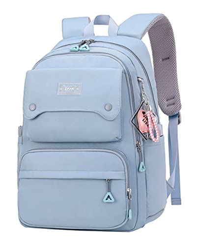 JiaYou Teen Girls Casual Backpack High Middle School Daypack Women Daily Travel Laptop Bag (1# Blue, 26 Liters) - color: 1# Blue
