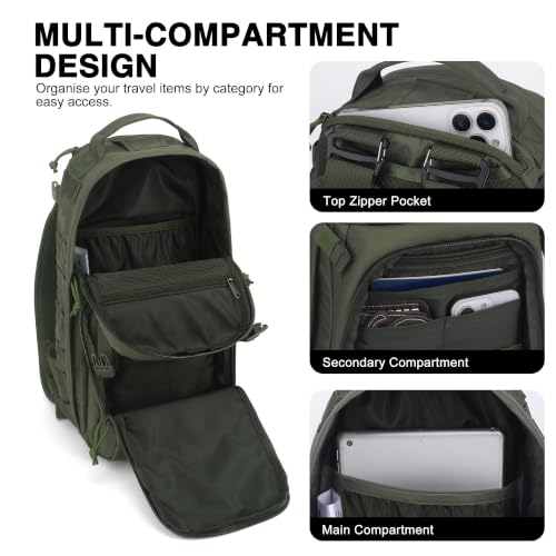 Mardingtop Small Tactical Backpack,Molle Military Rucksack Daypack for Hiking Traveling,15L Sling bag，Crossbody Bag for men - color: Ranger Green-15l