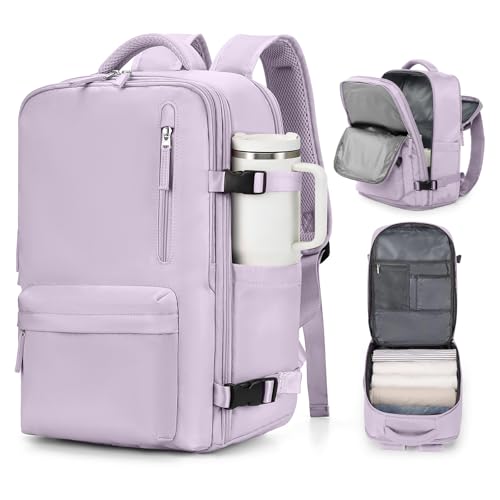 VGCUB Carry on Travel Backpack for Women Men Large Laptop Gym Work Frontier Airlines Personal Item Bag Business Airport Lightweight Backpack Flight Approved Mochilas de Viaje, Purple - color: Purple, size: Large