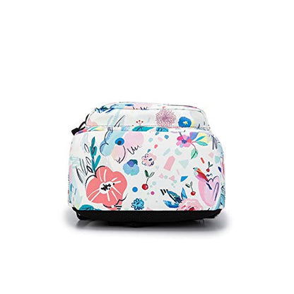 Kinmac Water Resistant Laptop Travel Outdoor Backpack with USB Charging Port for 13 inch 14 inch and 15.6 inch Laptop (Flowers) - color: Flowers