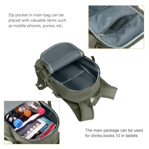 ArcEnCiel 10L/20L Mini X-Small Tactical Backpack MOLLE Daypack Gear Pack Camping Bag with Patch - color: Grey&green, size: 10L