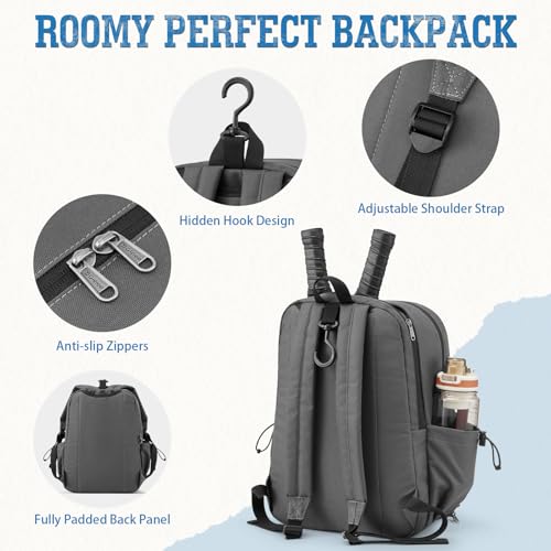 G4Free Pickleball Bag, Pickleball Backpack for Outdoor - color: Grey