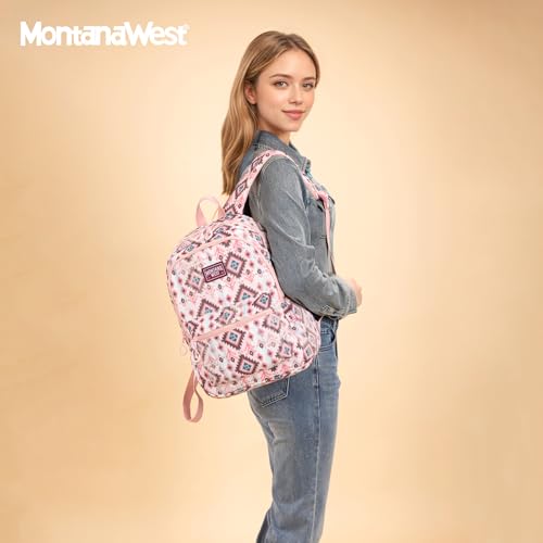 Montana West Backpack Purse for Women Western Aztec Backpack Purse Lightweight Casual Daypack for Travel - color: C-pink