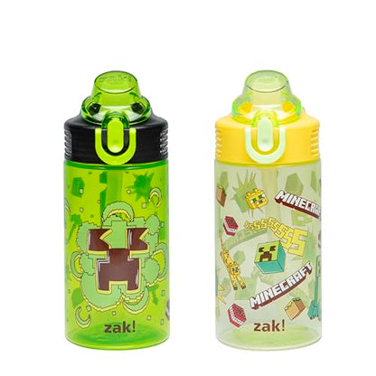 Zak Designs Minecraft Sage 16oz Leak-Proof Straw Kids Water Bottle, 2-Pack - color: Minecraft (Creeper)