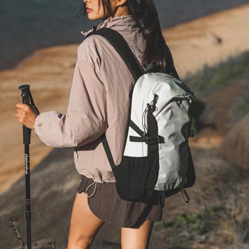 Small Hiking Backpack with Chest Strap for Men Women, 20L Lightweight Waterproof Travel Backpack with Padded Straps, Durable Casual Hiking Daypack for Traveling Camping, Black & White - color: White+black