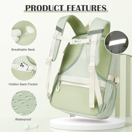 DIGOBAY Backpacks for Girls - 3PCS Girls Backpack with Lunch Box & Pencil Pouch School Backpacks for Elementary Middle High College School Bookbag for Teen Girl Kids Students Green - color: Green