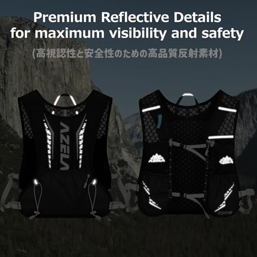 Azarxis Running Water Bottles Flask BPA Free Leakproof Hydration Vest Packs Waist Belt Replacement for Triathlon Marathon Hiking Cycling Climbing Runner - color: #3 Black (7L) + 1.5L White Water Bladder