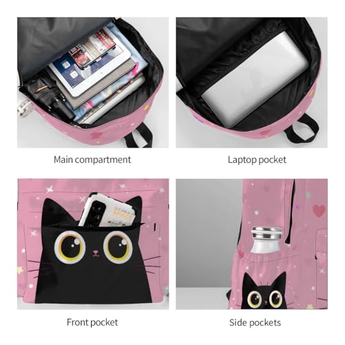 cfpolar 17 Inch Backpack Cute Cartoon Cats Laptop Bag Shoulder Bag School Bookbag Casual Daypack For Boys Girls,A-13 - color: D-13