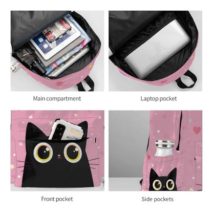 cfpolar 17 Inch Backpack Cute Cartoon Cats Laptop Bag Shoulder Bag School Bookbag Casual Daypack For Boys Girls,A-13 - color: D-13