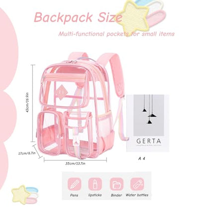 Clear Backpack for Girls Large Heavy Duty Transparent Bookbag for Middle School Kids Travel Daypacks - color: Black Sunflower