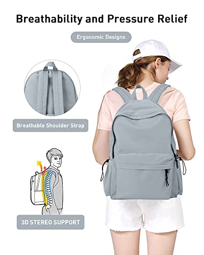 BJLFS Blue Simple School Backpack for Girls Boys, Waterproof Bookbag for Women Men, College Student School Bag, Lightweight Travel Rucksack Casual Daypack, Laptop Backpacks - color: Small Blue
