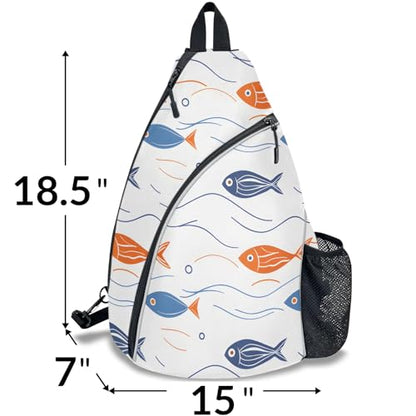 Pickleball Bag for Women Men Adjustable Crossbody Sling Backpack Hold Pickleball Paddle Water Bottle - color: Multicolor 8