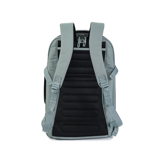 Hedgren TRIP LARGE Travel Backpack – Expandable, Water-Repellent RPET, Carry-On with RFID Protection, Laptop & Clothing Compartments, Rain Cover & Smart Sleeve - 36.2 L (Grey-Green) - color: Grey/Green