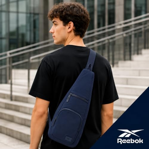 Reebok Unisex Crossbody Bag - Convertible Compact Durable Cross Body Bag for Women and Men - Gym and Travel Essentials, Size One Size, Maeve Eastcoast Blue - color: Maeve Eastcoast Blue
