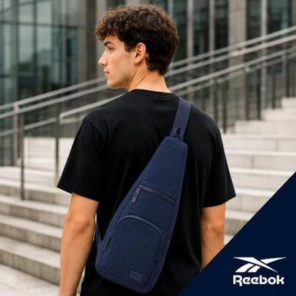 Reebok Unisex Crossbody Bag - Convertible Compact Durable Cross Body Bag for Women and Men - Gym and Travel Essentials, Size One Size, Maeve Eastcoast Blue - color: Maeve Eastcoast Blue