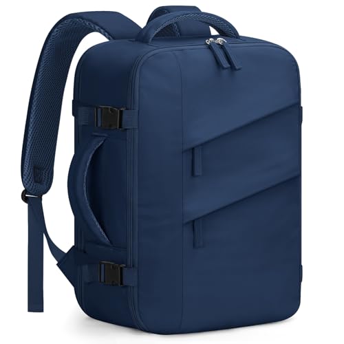 Capolo Travel Backpack for Women Men Flight Approved Laptop Backpack Waterproof Carry On Backpack Overnight Weekender Travel Bag for Traveling, Business, Work Fits 17.3'' Laptop(Navy Blue,Large) - color: Navy Blue, size: Large
