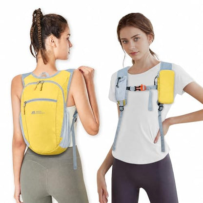 Hiking Backpack 10L/15L Small Daypack Lightweight Packable Travel Foldable Water Resistan for Women Men (Yellow, 10L) - color: Yellow, size: 10L