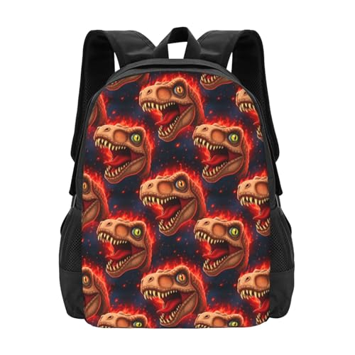 Slim Anti Theft Laptop Backpack Dinosaur T Rex, Large Volume Travel Daypack Durable Polyester Carry Bag for Office Business Outdoor Trekking - color: Design (213)