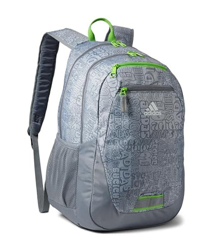 adidas Excelerator School Backpack, 33L - color: Adi Font Madness Stone Grey/Lucid Lime Green, size: OSFA