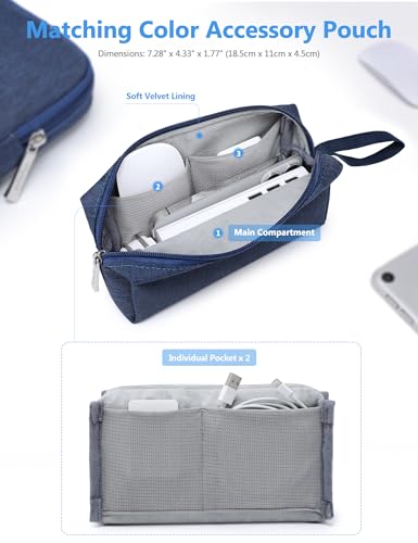 HYZUO 13 Inch Laptop Sleeve Bag Set for MacBook Air 13 M5/M4/M3/M2/M1 A3449 2026-2018, 13" MacBook Neo 2026 A3404, MacBook Pro 13 M2/M1 2026-2016, iPad Pro/Air 13, XPS 13, Surface Pro, Navy Blue - color: Navy Blue, size: 13 Inch