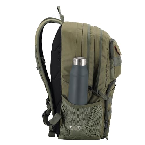 Eddie Bauer Cargo Tactical Backpack | Adventure | Heavy Duty | Outdoor | Water Resistant | 600D Polyester - Grey Moss - color: Moss Grey