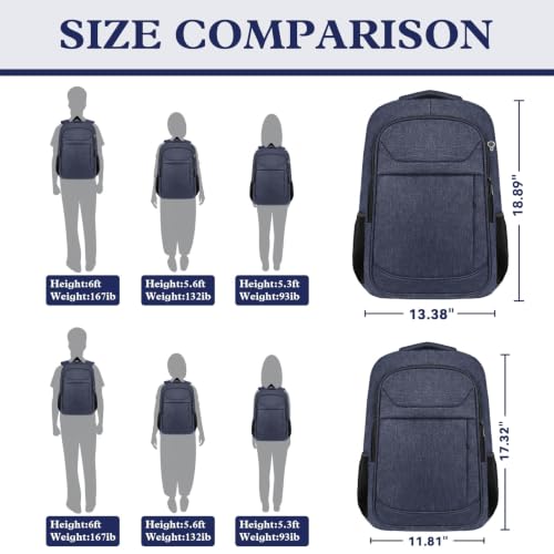 Extra Large Laptop Backpack, 17.3 Inch Travel Backpack, Big Sturdy TSA-Friendly Computer Bag, Gifts for Men & Women, Blue - color: Blue, size: 17.3 Inch(40L)