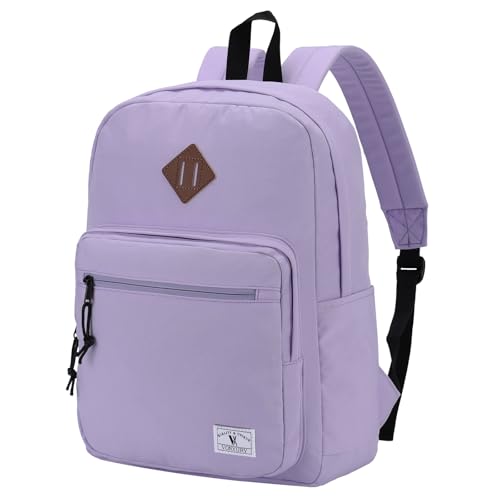 VX VONXURY Backpack for Men Women, Lightweight Kids School Bag, Classic Basic Laptop Bookbag for College Work Travel Hiking - color: Light Purple