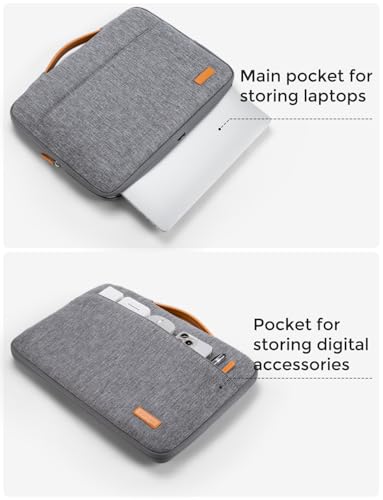 DOMISO 14 inch Laptop Case Sleeve Protective Cover Compatible with 15 inch MacBook Air M4 M3 M2,MacBook Pro,14-15 inch HP Dell ASUS Lenovo Chromebook,Waterproof Computer Cases Bag with Handle,Grey - color: Grey, size: 14" Laptop/15" for mac book