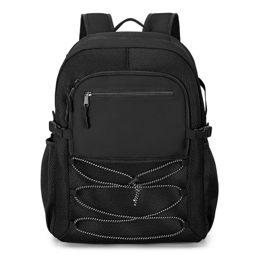 Fasrom Mesh Beach Bag Backpack with Wet Item Pocket, Swim Backpack for Pool, Travel and Gym (Patent Design, Empty Bag Only), Black - color: Black