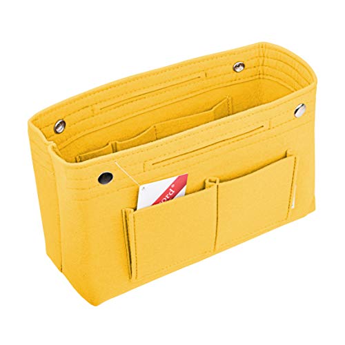 Vercord Felt Purse Tote Organizer Insert Divider Inside Handbag for Women Medium Yellow - color: B-Medium-Yellow