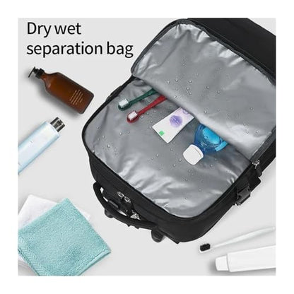 Large Capacity Dry and Wet Separation Backpack Multi-functional 40 * 20 * 25 Travel Waterproof Mommy Backpack(Beige) - color: Beige