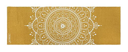 Hand Woven 100% Cotton Yoga Mat- Thick Handloom Made in India- for Gym Floor Exercise - Runner for Bedroom - color: Yellow